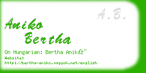 aniko bertha business card